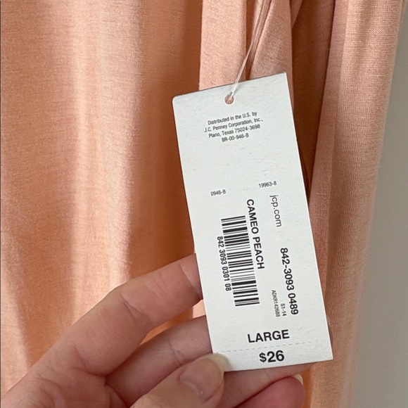 NWT a.n.a Peach Pink Lace Accent Long Sleeve Top Flowy large - Picture 3 of 5